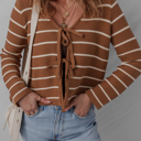 Chestnut Small Lilly Striped Knit Cardigan Sweater