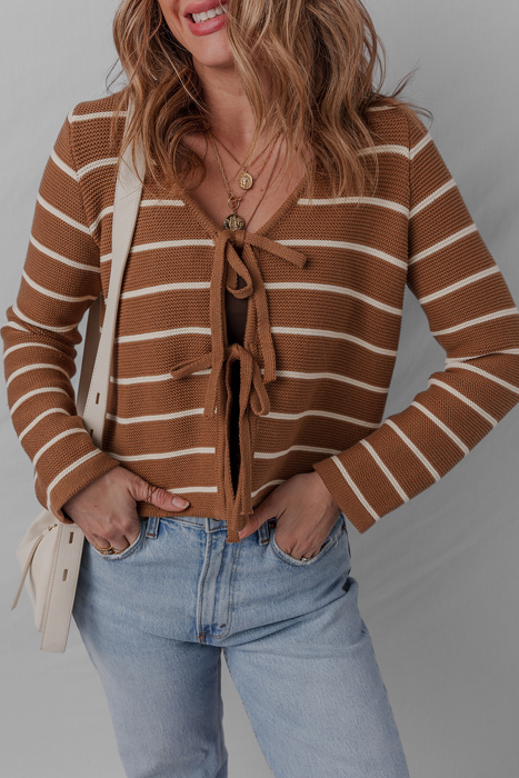 Lilly Striped Knit Cardigan Sweater