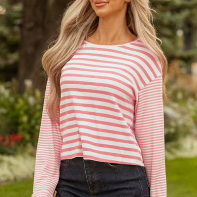 Lilly Textured Contrast Dropped Long Sleeve Top