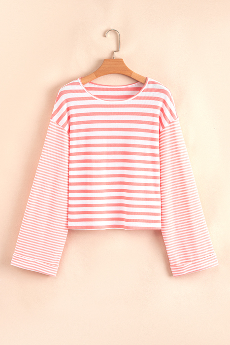 Lilly Textured Contrast Dropped Long Sleeve Top