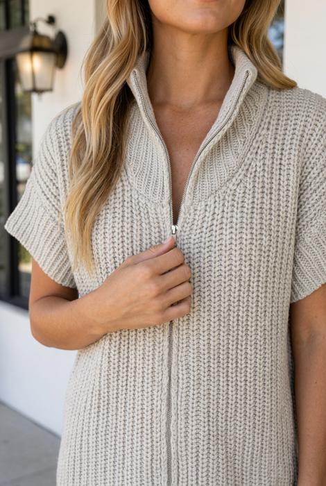 Lilly Zipper Knit High Sweater