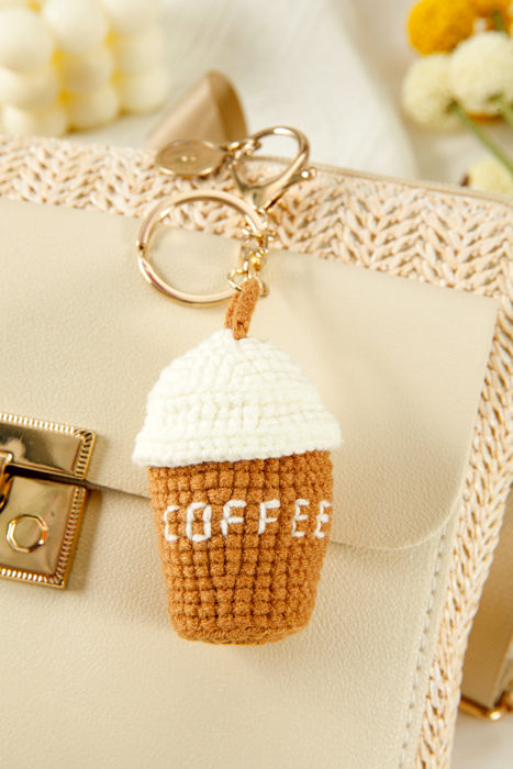 Lily Crochet Coffee Pendent Keychain
