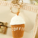  Lily Crochet Coffee Pendent Keychain