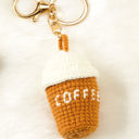  Lily Crochet Coffee Pendent Keychain