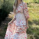  Lily Floral Ruffled Tiered Midi Dress