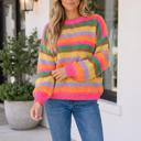 Rose Red Small Lily Knit Puff Sleeve Sweater