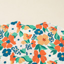  Lily Print Bracelet Sleeve Blouse