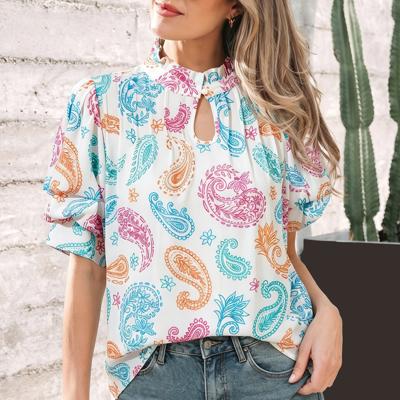 Lilyana Keyhole Puff Sleeve Blouse