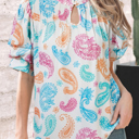  Lilyana Keyhole Puff Sleeve Blouse