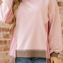  Lina Waffle Patchwork Oversize Sweatshirt