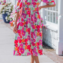  Lisa Puffy Half Sleeve Dress