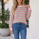  Lisa Striped Drop Shoulder Sweater