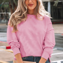 Pink Small Liv Drop Shoulder Baggy Pullover