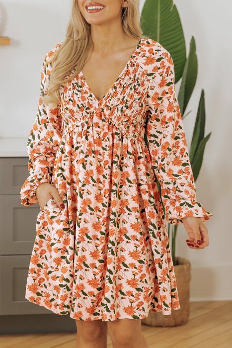 Lola Floral Bubble Sleeve Babydoll Dress