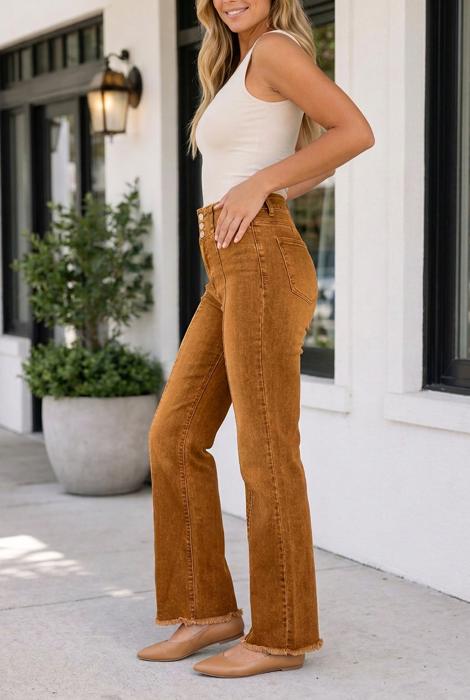 Lorenah Hem Flare Jeans
