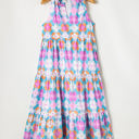  Lottie Floral Print Frilly Neck Sleeveless Tiered Maxi Dress