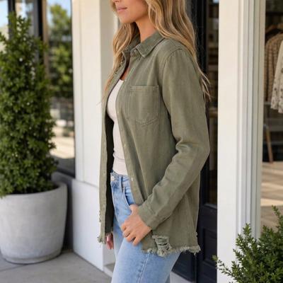 Lucero Raw Hem Distressed Shirt