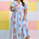  Lucy Print Scalloped Trim PLUS Dress