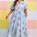  Lucy Print Scalloped Trim PLUS Dress
