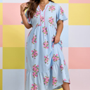  Lucy Print Scalloped Trim PLUS Dress