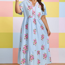  Lucy Print Scalloped Trim PLUS Dress