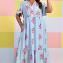  Lucy Print Scalloped Trim PLUS Dress