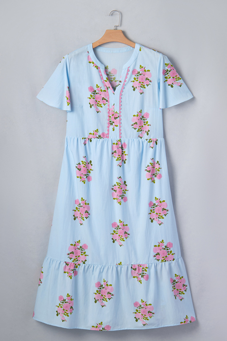 Lucy Print Scalloped Trim PLUS Dress