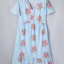  Lucy Print Scalloped Trim PLUS Dress