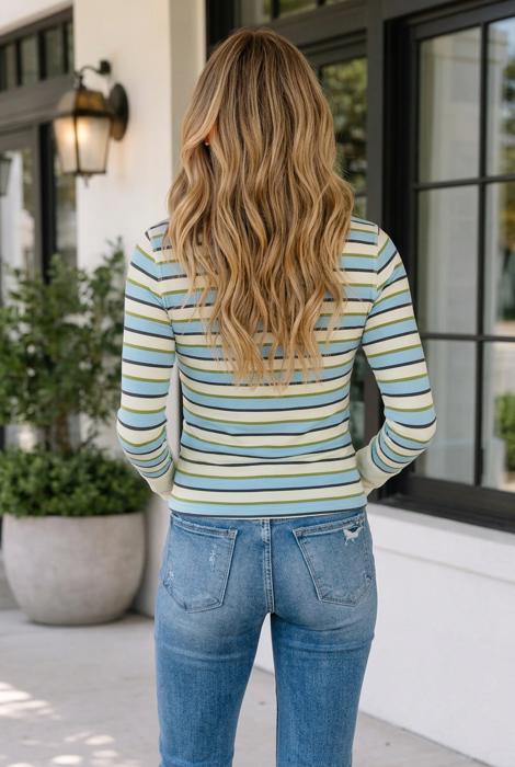 Luissa Ribbed Knit Long Sleeve Top