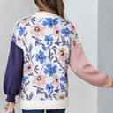  Lumivita Colorblock Sleeve Patchwork Sweater