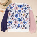  Lumivita Colorblock Sleeve Patchwork Sweater