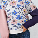 Khaki Medium Lumivita Colorblock Sleeve Patchwork Sweater