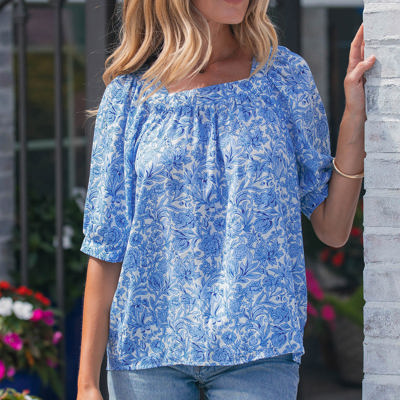 Lyanna Sleeve Pleated Floral Blouse