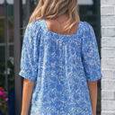 Lyanna Sleeve Pleated Floral Blouse