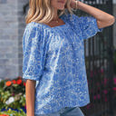  Lyanna Sleeve Pleated Floral Blouse
