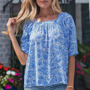  Lyanna Sleeve Pleated Floral Blouse