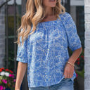  Lyanna Sleeve Pleated Floral Blouse