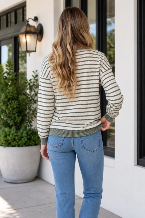 Lyla Ribbed Patchwork Textured Long Sleeve Top