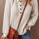  Lyla Waffle Buttoned Top