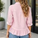  Lylah Ruffle Hem Down Shirt