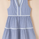  Macie Sleeveless Notched V Neck Ric Rac Dress