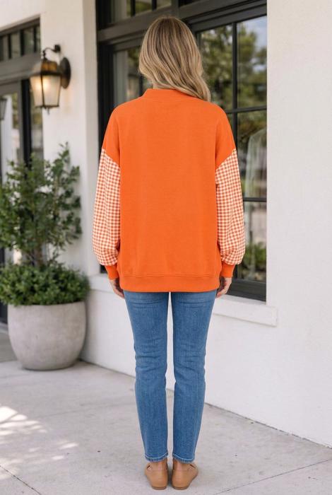Mackaylah Pumpkin Face Graphic Sweatshirt