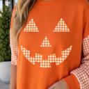  Mackaylah Pumpkin Face Graphic Sweatshirt