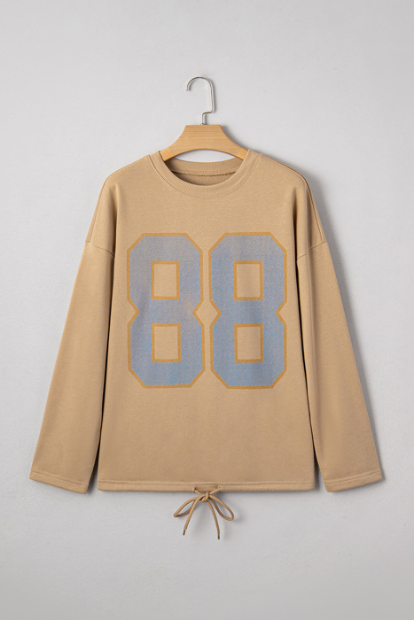 Macy Drawstring Hemline Oversize Long Sleeve Top