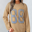 Khaki Macy Drawstring Hemline Oversize Long Sleeve Top