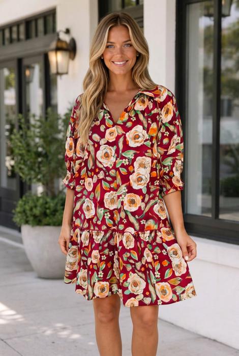 Madalynn Sleeve Short Shift Dress