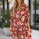 Red Madalynn Sleeve Short Shift Dress