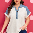  Maddie Cuffed Sleeve Polo PLUS Tee