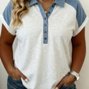  Maddie Cuffed Sleeve Polo PLUS Tee