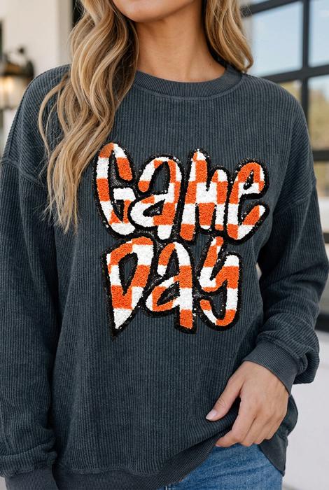 Madie Shoulder Corded Game Day Sweatshirt